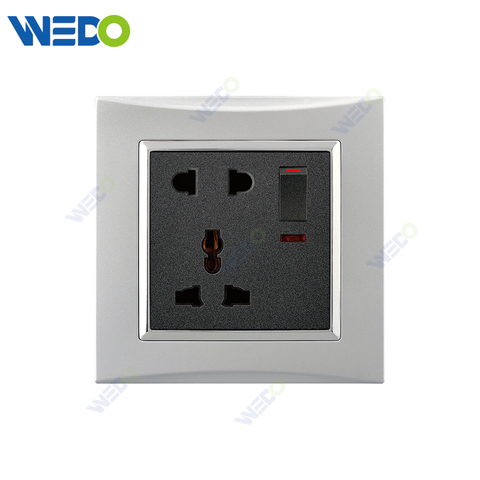 M3 Wenzhou Factory New Design Electrical Light Wall Switch And Socket IEC60669 5PIN MF SWITCHED SOCKET WITH NEON