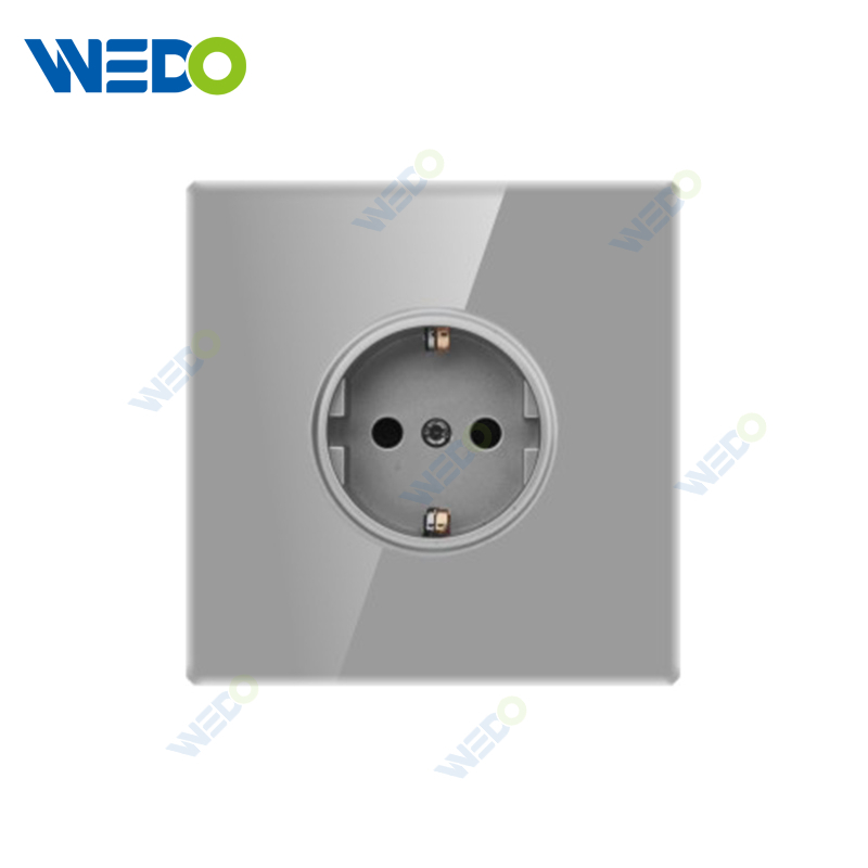 ULTRA THIN A1Series European Socket Glass and Acrylic 16A 220V Different Color Different Style Fashion Design Wall Switch 