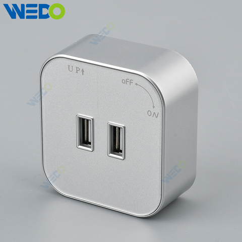 Track Socket in Plug with USB( square) & Socket Aluminum Wall Track Socket Embedded Orbital EU Movable Modular Power Rail Plug System Desktop Electrical Outlet Panel with USB Square socket