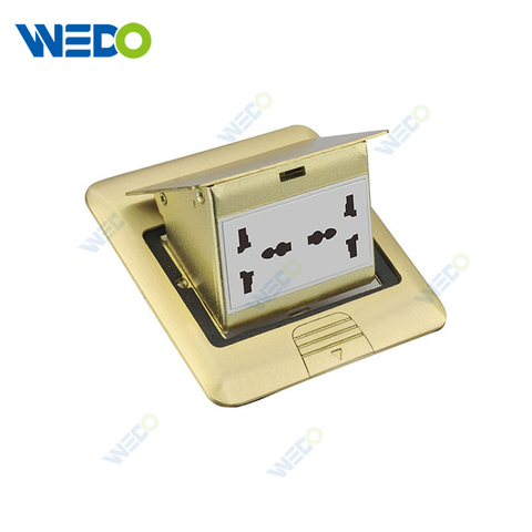 Electrical Supplies 16A 250V EU 2 Pin Socket with USB Copper 150 Round Fast Pop Up Floor Socket Outlet 