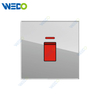 D90 Series 20A Switch With LED Light Ring 146 250V Light Electric Wall Switch Socket Glass Plate+PC Bottom Material Modern Sockets