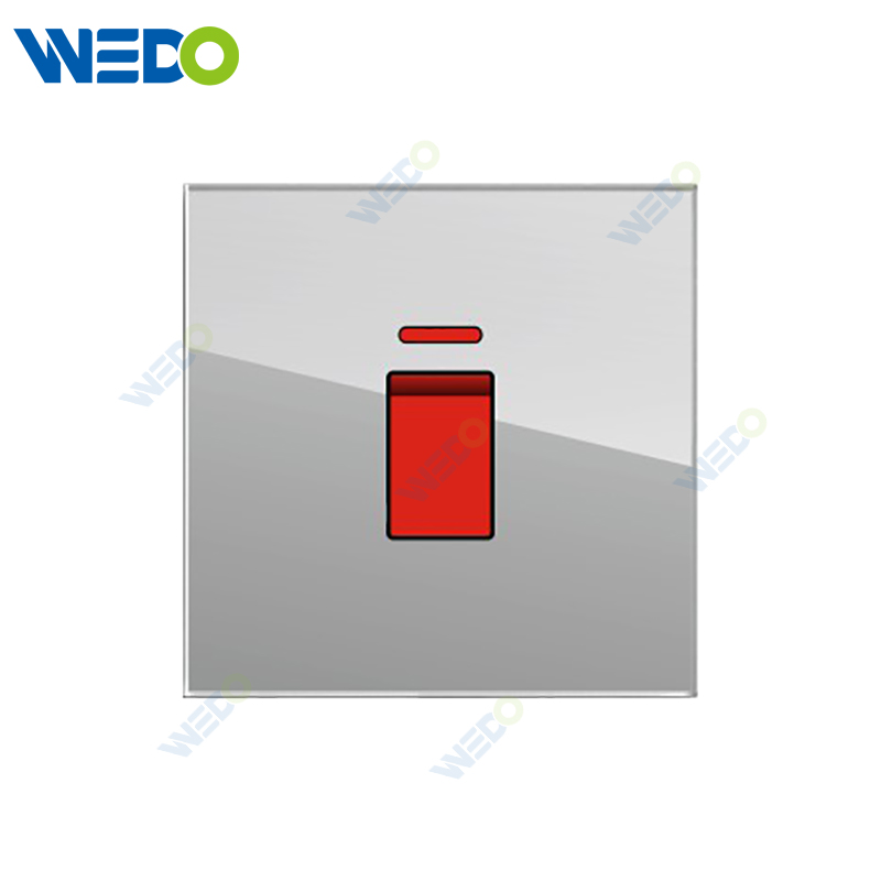 D90 Series 20A Switch With LED Light Ring 146 250V Light Electric Wall Switch Socket Glass Plate+PC Bottom Material Modern Sockets