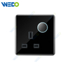 S7 Series 13A Switched Socket with LED Light Ring 250V Light Electric Wall Switch Socket Tempered Glass Material with Chrome Frame Modern Sockets