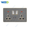 ULTRA THIN 13A Switch Socket +2USB w/without neon Acrylic / Leather Different Color Different Style Fashion Design Wall Switch 