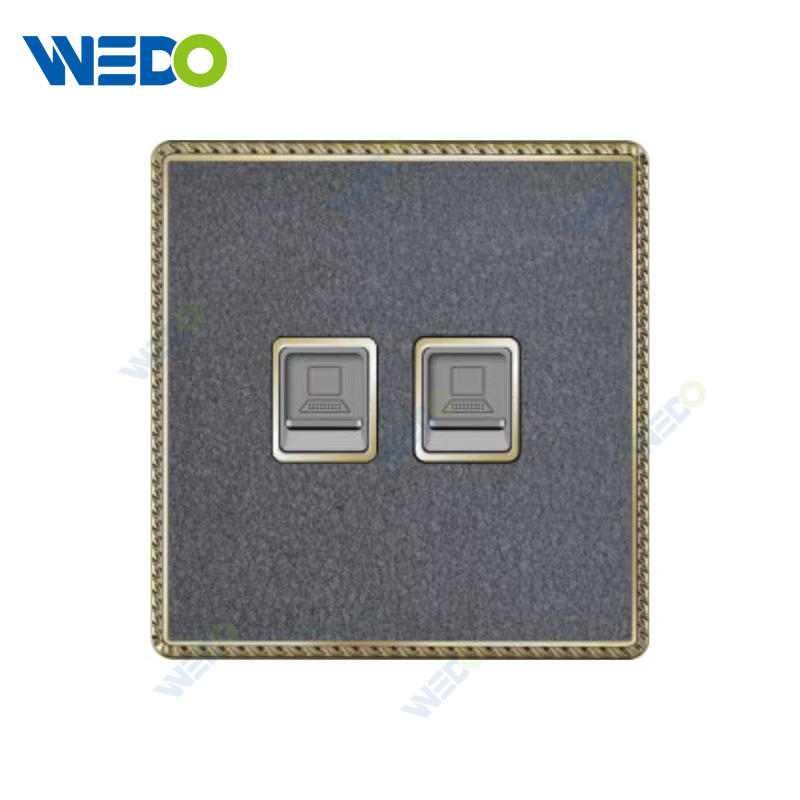 Acrylic Leather British TEL / Computer / Double TEL /Double Computer Wall Switch, Electric Socket Switch