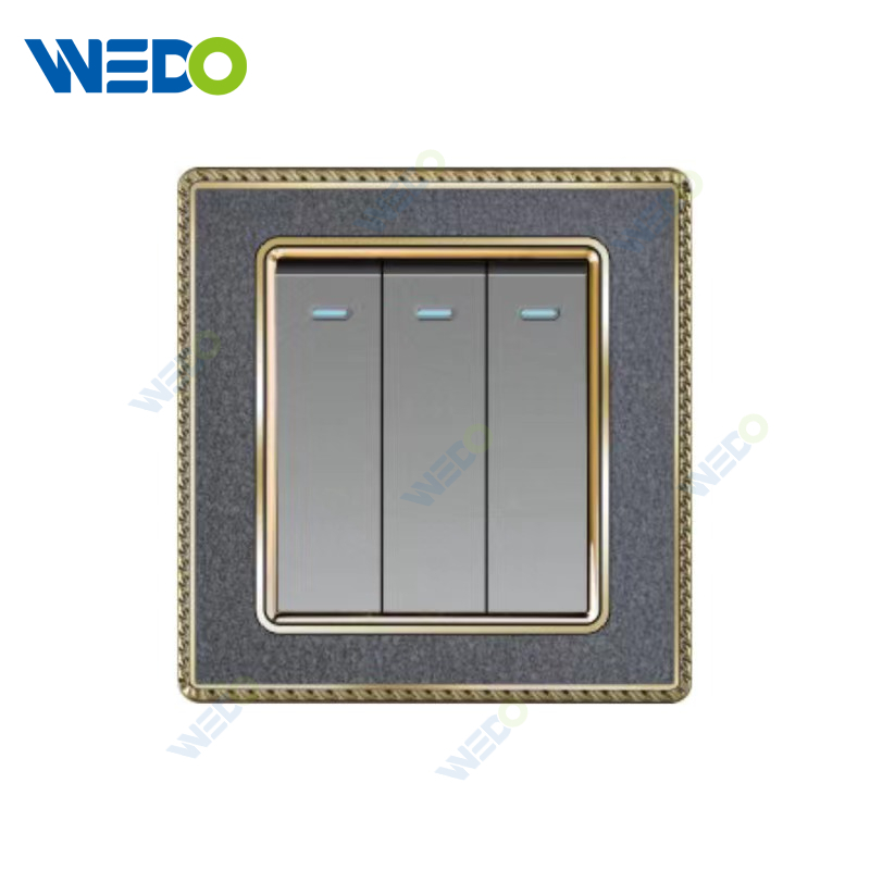 Acrylic Leather British 3G Wall Switch, Electric Socket Switch