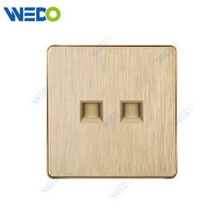 C72 China DOUBLE TEL / TEL Electric Push Button Light Wall Switch Many Colors White Silver Gold with Chrome