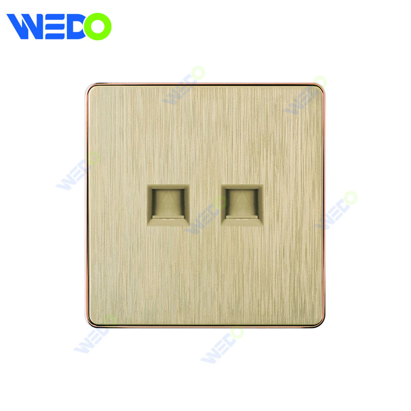 C72 China DOUBLE TEL / TEL Electric Push Button Light Wall Switch Many Colors White Silver Gold with Chrome