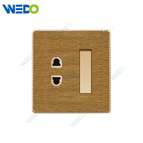 K8 Series Acrylic Wooden 1 Gang Switch 2 Pin Socket 16A 250V Light Electric Wall Switch Socket Home Switches Twist Pattern