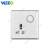 S2-W Home Switches 13A MF Switched Socket with Light Ring 250V Light Electric Wall Switch Socket PC Material with Chrome Frame