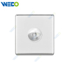 S2-W Home SAT / Double SAT Socket 16A 250V Light Electric Wall Switch Socket 86*86cm PC Material with Chrome Frame