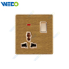 K8 Series Acrylic 13A MF Switched Socket with LED Light Ring 250V Light Electric Wall Switch Socket Home Switches Twist Pattern