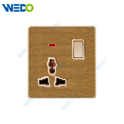 K8 Series Acrylic 13A MF Switched Socket with LED Light Ring 250V Light Electric Wall Switch Socket Home Switches Twist Pattern
