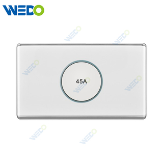 S2-W Home Switches 45A Switch with LED Light Ring/45A Switch with Light 250V Light Electric Wall Switch Socket 86*146cm PC Material with Chrome Frame