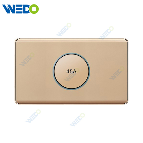 K2-P Series 45A Switch with LED Light Ring 250V Light Electric Wall Switch Socket 146 PC Material with Chrome Frame Home Switches Twist Pattern