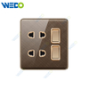 K2-b Series 2 Gang Switch 2 Gang 2 Pin Socket 16A 250V Light Electric Wall Switch Socket 86*86cm PC Material with Chrome Frame Home Switches