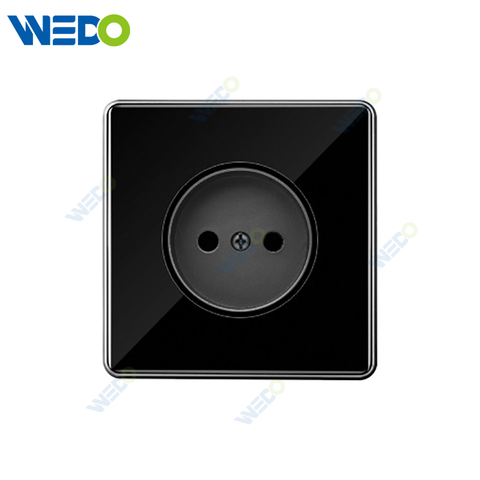 S7 Series French Socket 250V Light Electric Wall Switch Socket Tempered Glass Material with Chrome Frame Modern Sockets