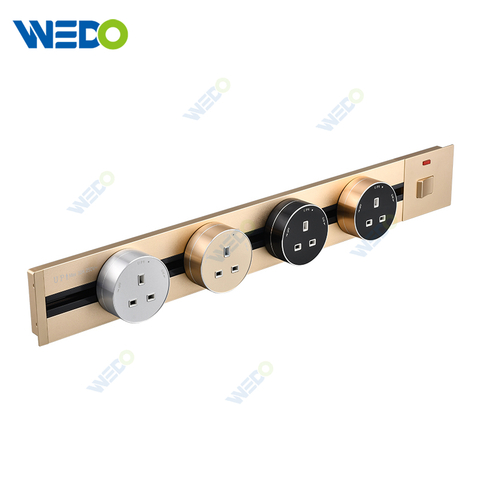 Safety Track Power Socket / 60CM Home Design Din Rail Socket / Smart Hidden Socket /New Arrival Track Power Socket with 4gang Power Socket