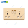 New Design PCDouble 13A switch socket/+2USB Wall Switch Socket 86*86 mm For Home 