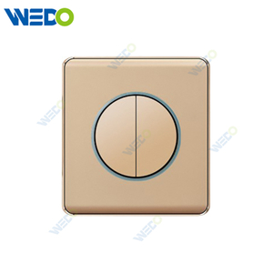 K2-P Series 2G 16A 250V Light Electric Wall Switch Socket 86*86cm PC Material with Chrome Frame Home Switches Twist Pattern
