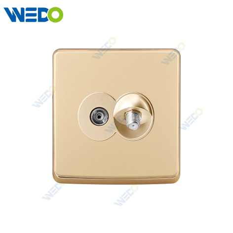 S1 Series TV + SAT 250V Light Electric Wall Switch Socket 86*146cm PC Material with Chrome Frame Home Switches