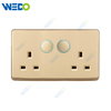 S1 Series Double 13A Switched Socket with LED Light Ring 250V Light Electric Wall Switch Socket 86*146cm PC Material with Chrome Frame Home Switches
