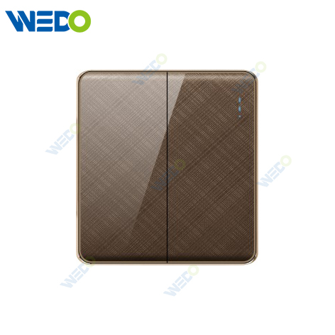 K2-b Series 2G 16A 250V Light Electric Wall Switch Socket PC Material with Chrome Frame Home Switches