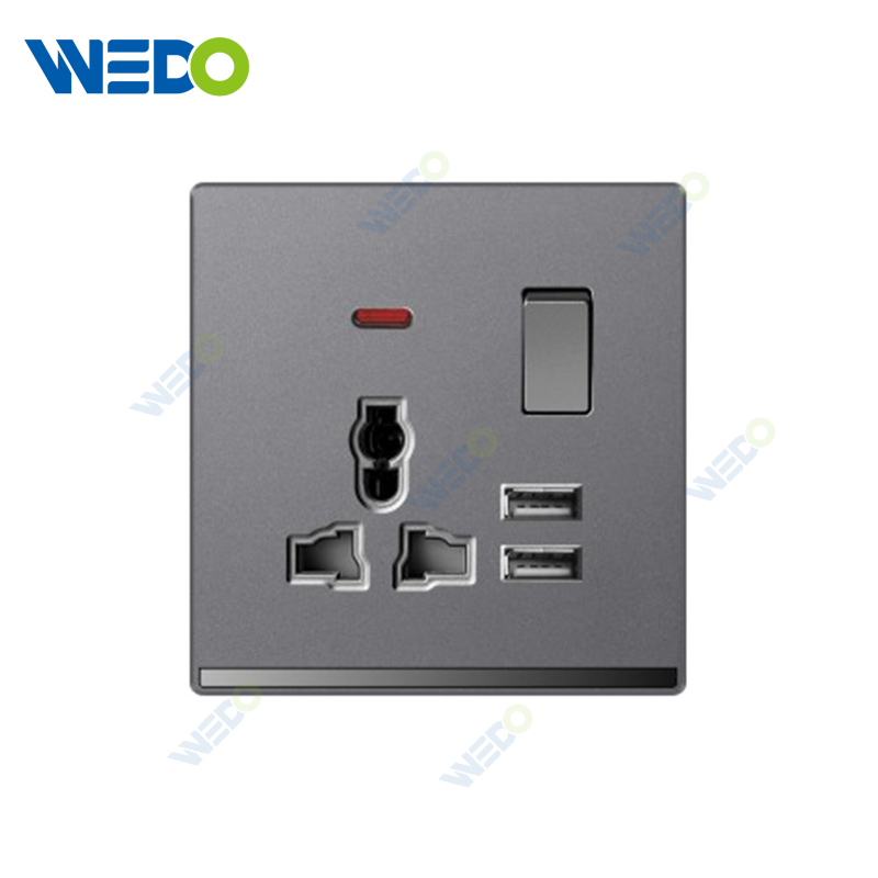 ULTRA THIN A4 Series 13A MF Switch Socket w/without neon Different Color Different Style Fashion Design Wall Switch 