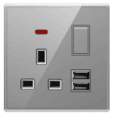 Ultra Slim Switch Socket MF 3 Pin&13A &Socket With 2USB Innovative Design Generous Appearance W6 Series Switch Socket 