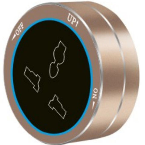 Track Socket in Plug & Socket Aluminum Wall Track Socket Embedded Orbital EU Movable Modular Power Rail Plug System Desktop Electrical Outlet Panel with Glod MF Round socket with light