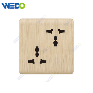 C20 86mm*86mm Home Switch White/silver/gold DOUBLE 3PIN SOCKET Light Electric Wall Switch PC Cover with IEC Certificate