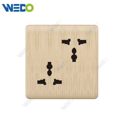C20 86mm*86mm Home Switch White/silver/gold DOUBLE 3PIN SOCKET Light Electric Wall Switch PC Cover with IEC Certificate