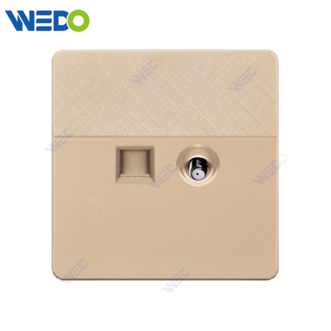 D1 Light Switch Simple Electric, SATELLITE+TELSOCKET Wall Switch PC Material Cover with IEC Report SASO