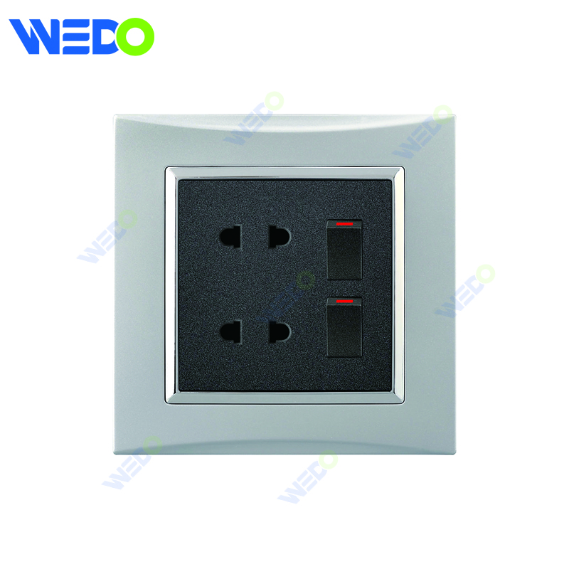 M3 Wenzhou Factory New Design Electrical Light Wall Switch And Socket IEC60669 4PIN SOCKET WIHT 2G SWITCH 