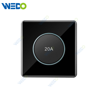 S7 Series 20A Switch with Light Ring 250V Light Electric Wall Switch Socket Tempered Glass Material with Chrome Frame Modern Sockets