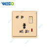 New Design PC 5Pin MF Switched Socket Wall Switch Socket 86*86 mm For Home