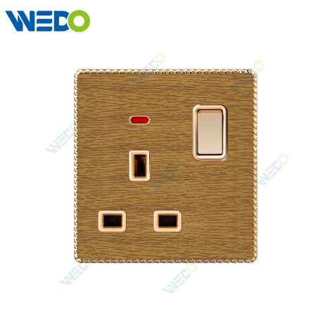 K8 Series Acrylic 13A Switched Socket with LED Light Ring 250V Light Electric Wall Switch Socket Home Switches Twist Pattern