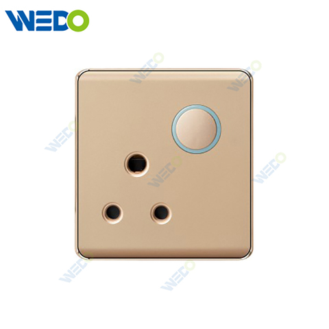 K2-P Series 15A Switched with LED Light Ring 250V Light Electric Wall Switch Socket 86*86cm PC Material with Chrome Frame Home Switches Twist Pattern