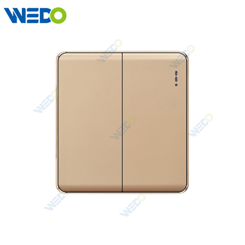 K2-P Series 2G 16A 250V Light Electric Wall Switch Socket 86*86cm PC Material with Chrome Frame Home Switches Twist Pattern
