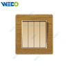 K8 Series Acrylic Wooden 4G 16A 250V Light Electric Wall Switch Socket 86*86cm PC Material with Chrome Frame Home Switches Twist Pattern