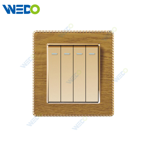 K8 Series Acrylic Wooden 4G 16A 250V Light Electric Wall Switch Socket 86*86cm PC Material with Chrome Frame Home Switches Twist Pattern