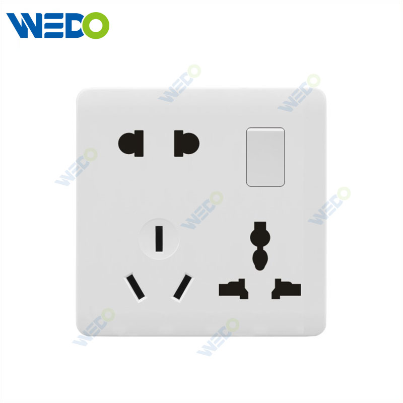 C50 Home Switches 1G 8PIN SOCKET Switched Socket White/gold/silver/brush Gold/wood/brush Silver