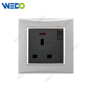 M3 Wenzhou Factory New Design Electrical Light Wall Switch And Socket IEC60669 13A SWITCHED SOCKET WITH NEON