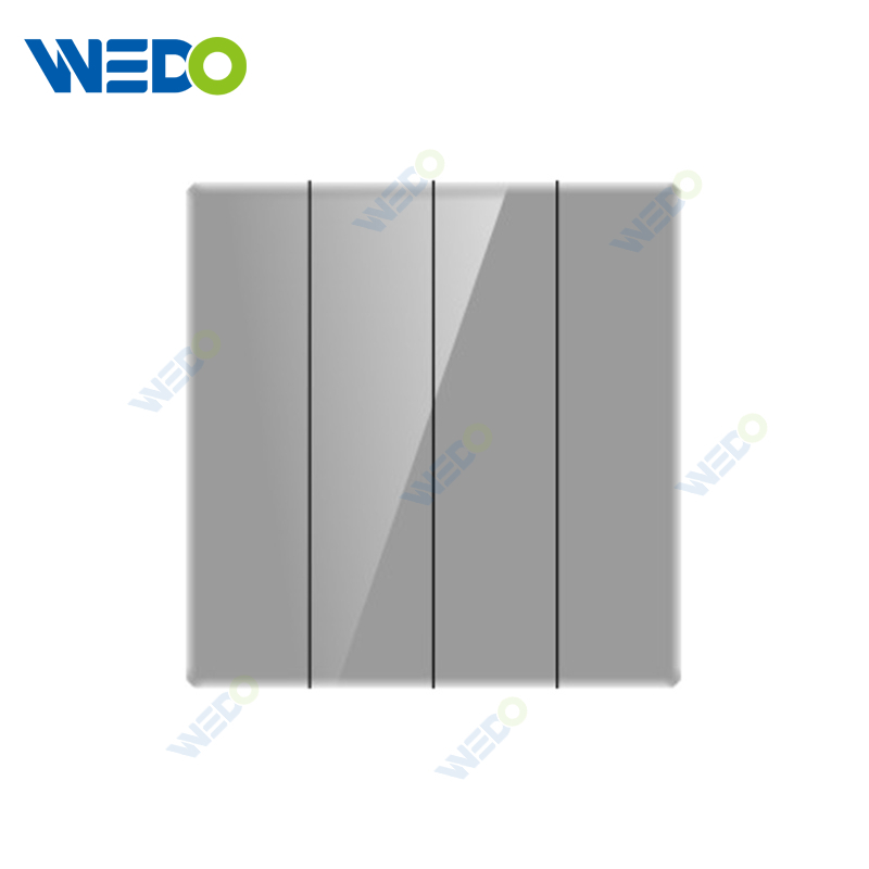 ULTRA THIN W1 Series 4Gang 2way Switch And Socket Glass And Acrylic 16A 220V Different Color Different Style Fashion Design Wall Switch 