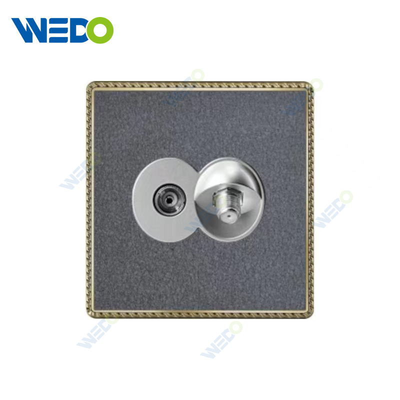 Acrylic Leather British Satellite/ Double Satellite/Satellite +TV/ Satellite +TEL Wall Switch, Electric Socket Switch