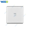 S2-W Home Tel / Computer / Double Tel / Double Computer Socket 16A 250V Light Electric Wall Switch Socket 86*86cm PC Material with Chrome Frame