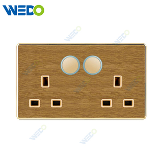 K8 Series Acrylic Double 13A Switched Socket with LED Light Ring 250V Light Electric Wall Switch Socket Home Switches Twist Pattern