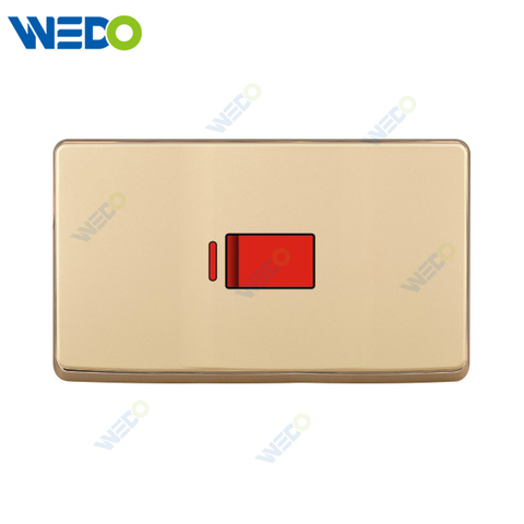 S1 Series 45A Switch with LED Light Ring 250V Light Electric Wall Switch Socket 86*146cm PC Material with Chrome Frame Home Switches