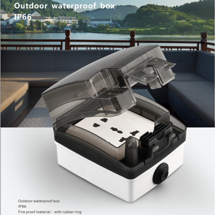 Popular IP66 Single 86 type Black Plastic Material Splash Box