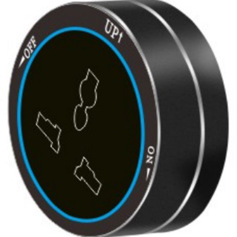 Track Socket in Plug & Socket Aluminum Wall Track Socket Embedded Orbital EU Movable Modular Power Rail Plug System Desktop Electrical Outlet Panel with Black MF Round socket with light